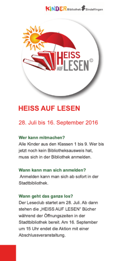 heiss auf lesen - Stadtbibliothek Sindelfingen