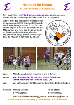Handball f&uuml;r Kinder - TSV Dinkelscherben Handball