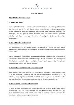 Lkw Kartell FAQ Rössner Rechtsanwälte