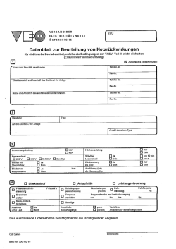 Datenblatt zur Beurteilung von Netzrückwirkungen