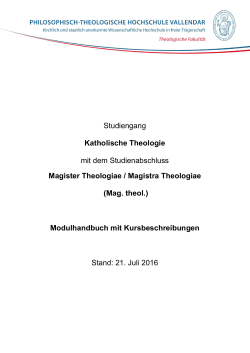 Modulhandbuch „Magister theologiae“