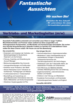 Vertriebs- und Marketingleiter (m/w) - AGRI