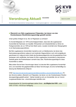 Übersicht von fiktiv zugelassenen Präparaten