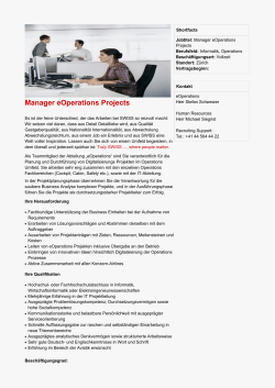 Manager eOperations Projects