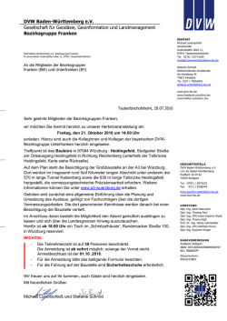 DVW Baden-W&uuml;rttemberg e.V. Gesellschaft f&uuml;r Geod&auml;sie