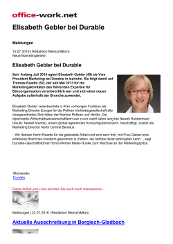 Elisabeth Gebler bei Durable - Office
