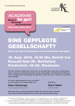 EinE gEpflEgtE gEsEllschaft?
