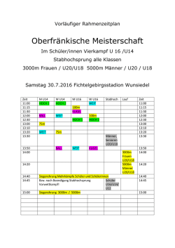 Vorläufiger Zeitplan