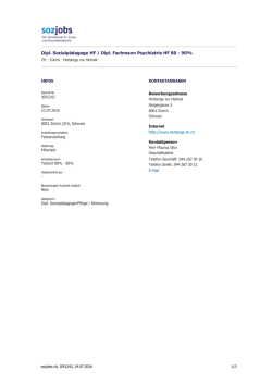 Dipl. Sozialp&auml;dagoge HF / Dipl. Fachmann Psychiatrie HF