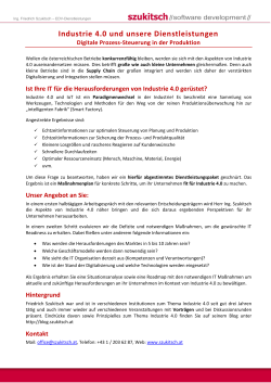 DL I40 - Digitale Prozesssteuerung in der Produktion