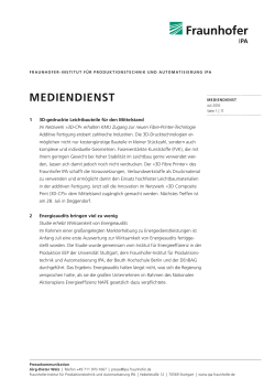 Mediendienst 4.2016 - Fraunhofer IPA - Fraunhofer