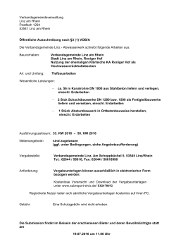 (1) VOB/A Die Ver - Verbandsgemeinde Linz