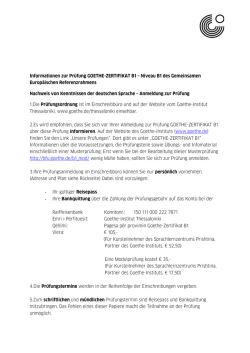 Informationen zur Pr&uuml;fung GOETHE-ZERTIFIKAT B1 - Goethe