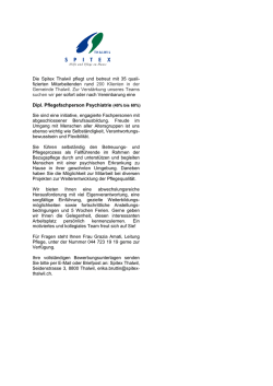 Dipl. Pflegefachperson Psychiatrie (40% bis 60%)