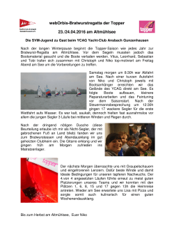 webOrbis-Bratwurstregatta der Topper 23./24.04.2016 am Altmühlsee