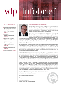 Infobrief Q3.2016 - Verband deutscher Pfandbriefbanken