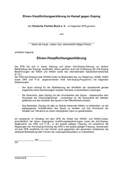 Ehren-/Verpflichtungserkl&auml;rung - Deutscher Fechter-Bund