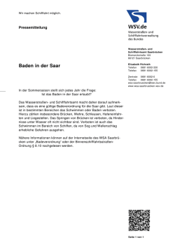 Pressemitteilung - Baden in der Saar