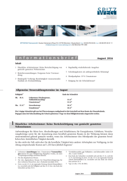 I nformationsbrief - Spitzweg Partnerschaft
