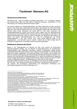 Factsheet: Siemens AG