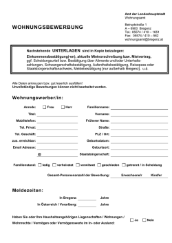 Wohnungsbewerbung - Amt der Landeshauptstadt Bregenz
