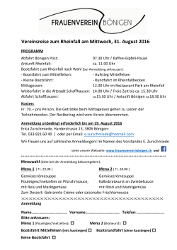 Vereinsreise zum Rheinfall am Mittwoch, 31. August 2016
