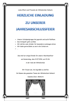 Jahresabschlussfeier - Mittelschule Haibach