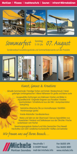 Sommerfest 07. August - Michels Markisen Saunabau