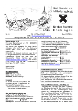 Aktuelles Mitteilungsblatt