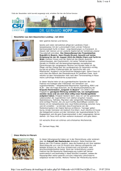 Newsletter Juli 2016 - Dr. Gerhard Hopp, MdL