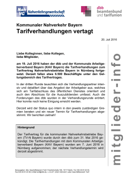 Kommunaler Nahverkehr Bayern Tarifverhandlungen vertagt m itg