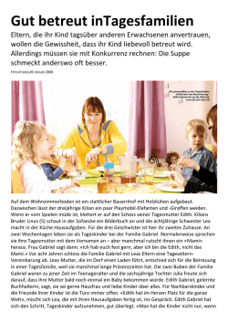 Gut betreut inTagesfamilien