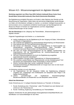Wissen 4.0 &ndash; Wissensmanagement im digitalen Wandel