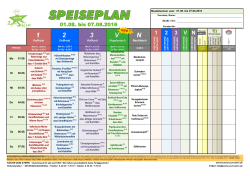 Speiseplan 01.08 - 07.08.2016