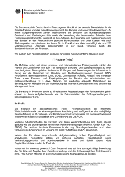 IT-Revisor (m/w) - Deutsche Finanzagentur