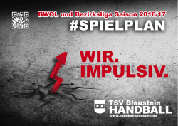 Spielplanflyer für BWOL und Bezirksliga 2016/17