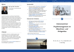 Intensivseminar Projektmanagement im
