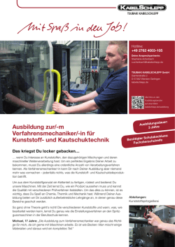 in f&uuml;r Kunststoff- und Kautschuktechnik