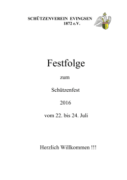 Festfolge des Schützenfest Evingsen 2016 als PDF