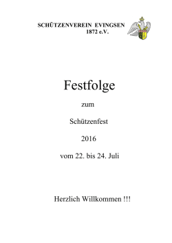 Festfolge des Sch&uuml;tzenfest Evingsen 2016 als PDF