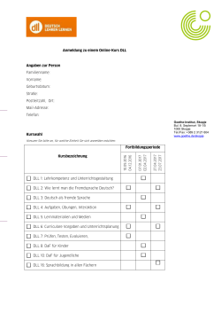 Anmeldung zu einem Online-Kurs DLL Angaben zur Person