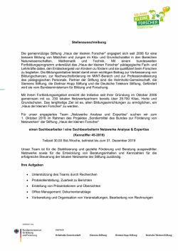 einen Sachbearbeiter / eine Sachbearbeiterin Netzwerke Analyse
