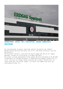 Eurosport zeigt HFC-Testspiel gegen Borussia