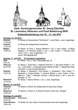 Gottesdienstordnung - Sankt Georg, Eiterfeld