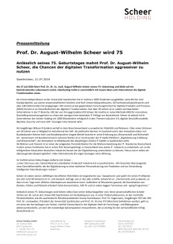 Prof. Dr. August-Wilhelm Scheer wird 75