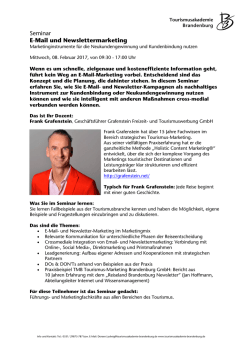 E-Mail und Newslettermarketing - Tourismusakademie Brandenburg
