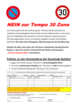 NEIN zur Tempo 30 Zone - tempo30balsthalnein.ch