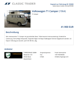 Volkswagen T1 Camper (1964) 41.900 EUR