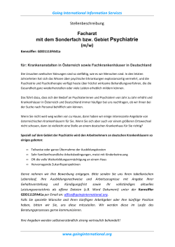 PDF Fach&auml;rztinnen/Fach&auml;rzte f&uuml;r die Psychiatrie Fachgebiet