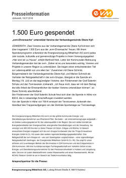 1.500 Euro gespendet